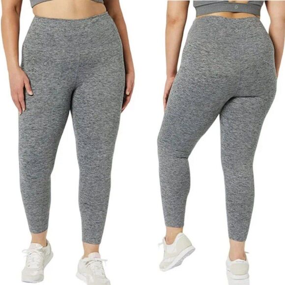 New Women Yoga Leggings 1X heather grey high waist - Picture 1 of 12